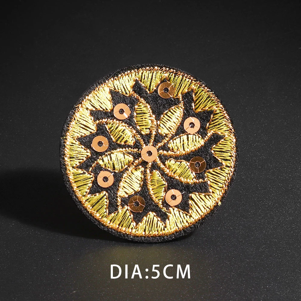 Ethnic style round embroidery patches Flower tube colourful Bags dresses pants decoration Badge Chinese style Accessories