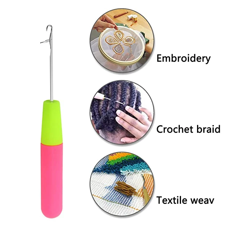 Aiguilles à Crochet pour tissage de cheveux, accessoires pour tressage Jumbo, en plastique