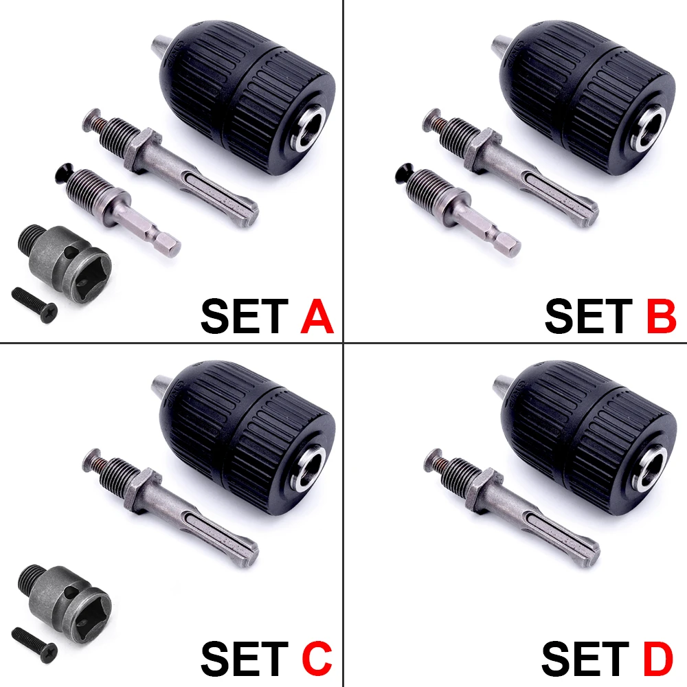 SDS Plus Shank 2 in 1 Fit Routary hammer Hex Adaptor Square Converter Impact Wrench Socket 1/2\