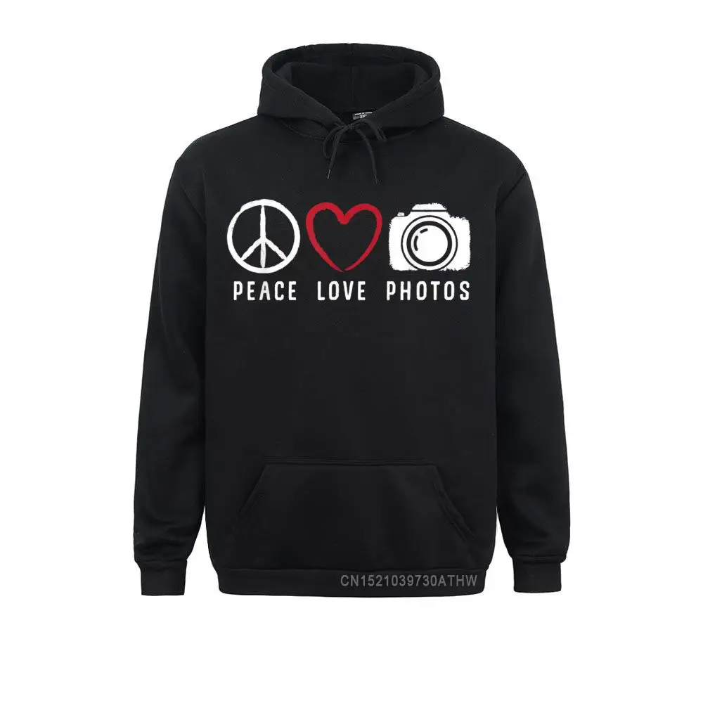 Photography Lover Gift Peace Love Photos Camera Men Sweatshirts DesignerFather Day Hoodies Clothes