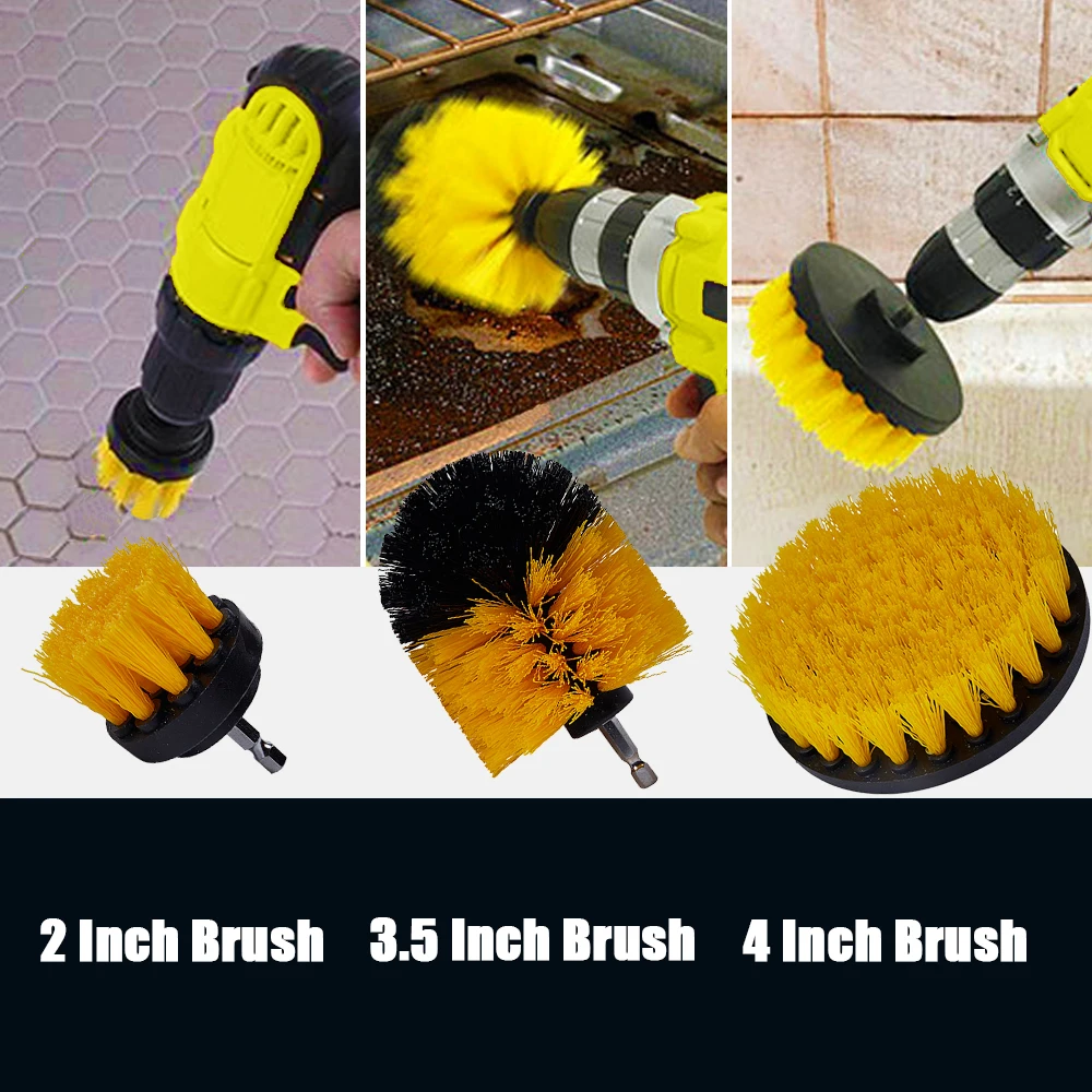 Detailing Brush Set Power Scrubber Drill Brushes Car Detail Brush For Air Vents Car Polish Pad For Glass Tire Rim Cleaning