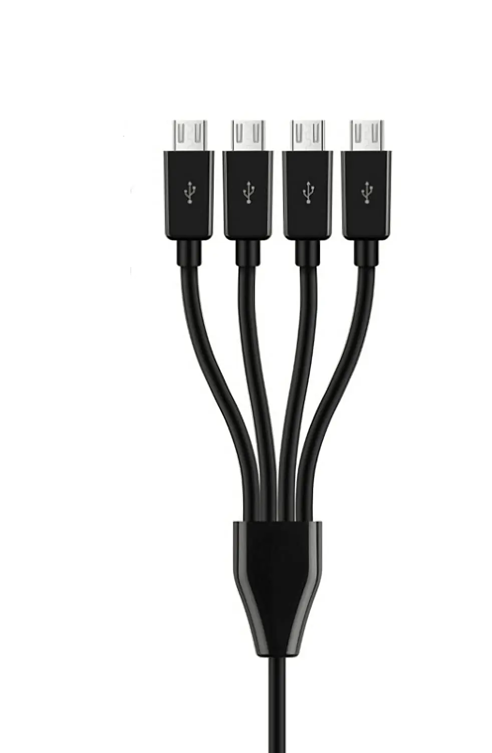 NUOLIANXIN Đa Dây Cáp Sạc Micro USB, 4 Trong 1 USB 2.0. Một Đến 4 Micro USB Nam, micro USB Cáp Chia Tín Hiệu (Đen 0.5M)