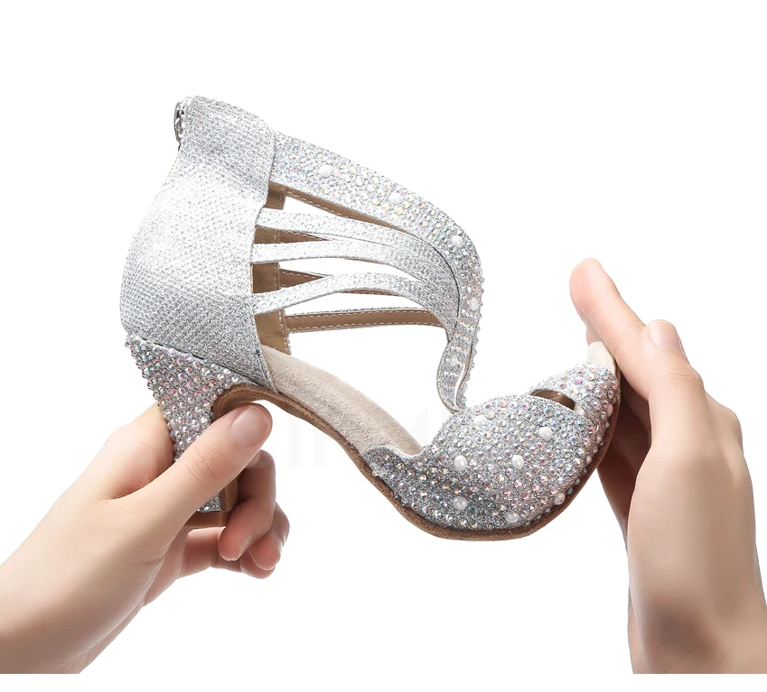 CINMIDY Tanzschuhe Damen Ballroom-Tanzschuhe Salsa-Latin-Tanzschuhe Moderne Tango-Schuhe Indoor-Party-Schuhe mit weicher Sohle 5CM – Detail 28