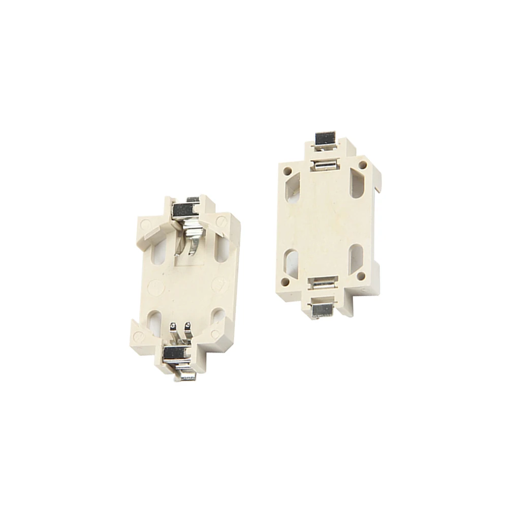 Estojo de soquete de suporte de bateria botão celular, carcaça branca, CR2032 SMD, atacado, BS-6, CR2025, CR2016, 10pcs por lote