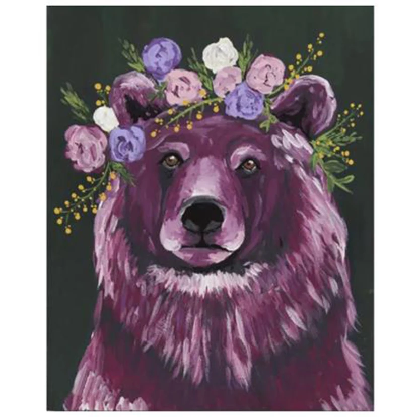 DIY 5D Deer Panda Flower Full Square Round Animal Diamond Painting Cross Stitch Kits Art Northern Europe Dog Paint FN36