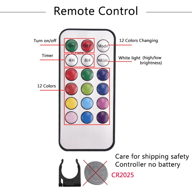 LED Under Cabinet Light with Remote Control RGB Color Changing Puck Light for Kitchen Bedroom Closet