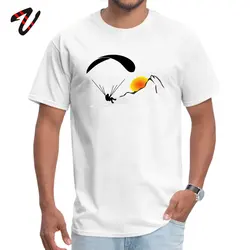 Men's T-shirts Paragliding Fashionable Short Sleeve White Tops Tees Labor Day High Quality Tshirt Round Neck 100% Cotton T Shirt