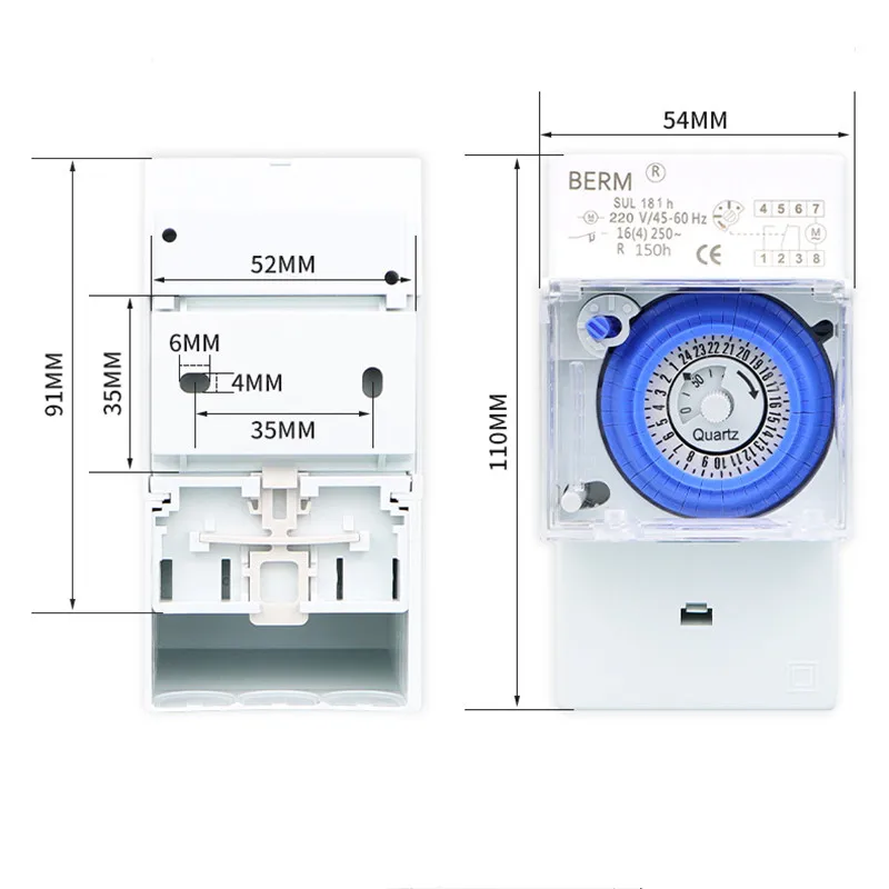 SUL181H Mechanical Timer Switch 220V 16A 24H 8 Settings Manual/Auto Controller Dropshipping SUL181H Mechanical Timer Switch 220