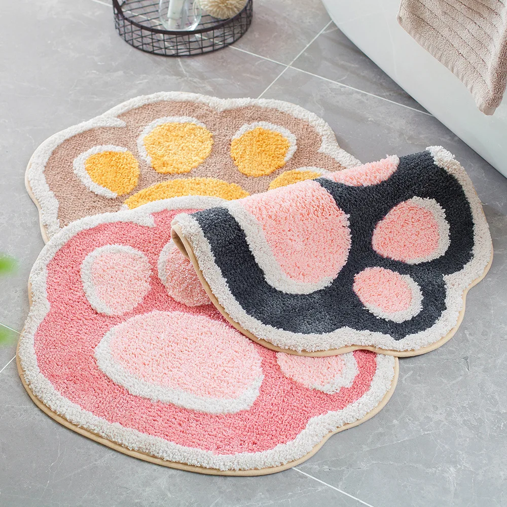 

Cartoon Cute Big Cat Claw Flocking Carpet Floor Mat Domestic Indoor Bathroom Door Bathroom Non-Slip Mat Absorbent Foot Pad