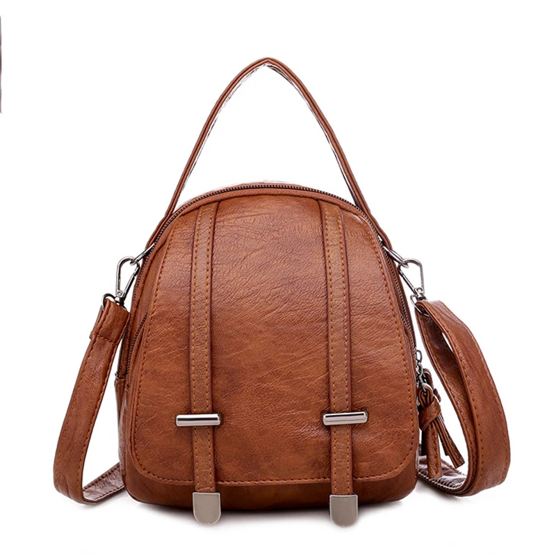 Multifunktionale Weiche PU Leder Kleine Schulter Tasche Für Frauen Vintage Mode Umhängetasche Weibliche Geldbörse Handy Handtasche – Detail 3