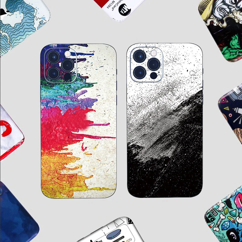 Colorful Cute Pattern Matte Skins Film Wrap Skin Phone Sticker For iPhone 12 Pro Max 12 Pro 12 Mini 12 Lovely Cartoon Sticker