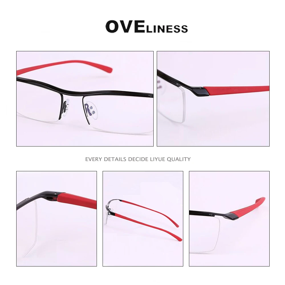 fashion glasses brand optical frame High quality men\'s prescription eyeglasses eyebrow wireframe half rim Spectacles frame 8189