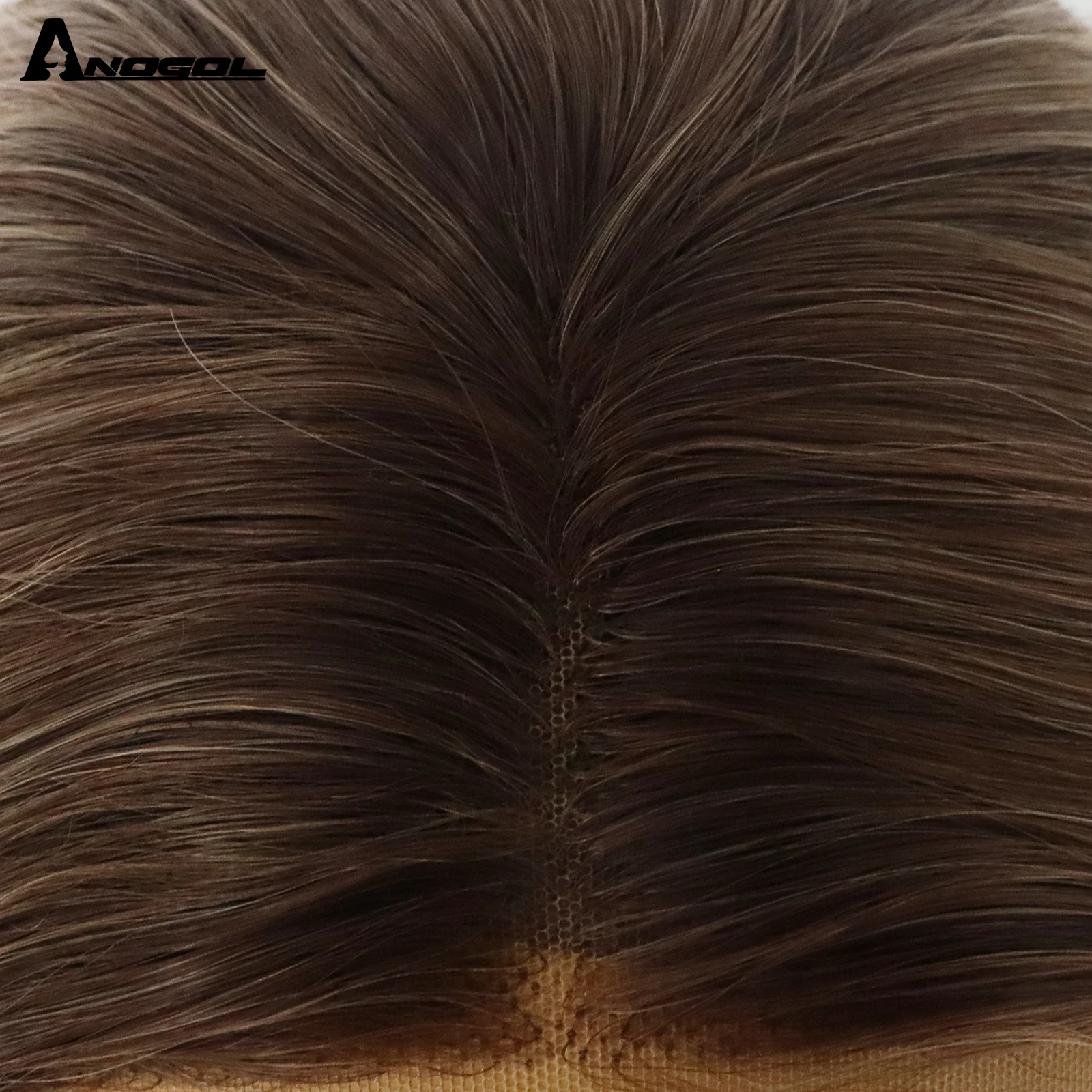 ANOGOL-Peluca de cabello sintético para mujeres negras, cabellera larga y lisa con encaje en T, color rubio ceniza degradado, color gris