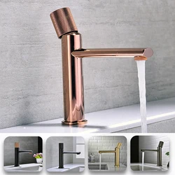 Black Basin Faucets Bath Basin Mixer Faucet Bathroom Vessel Washbasin Water Mixer Taps Hot and Cold Water Mixer Tap Rose Gold