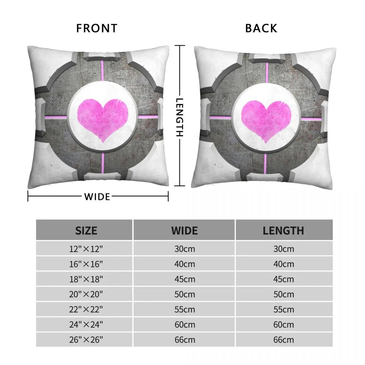 Portal Weighted Companion Cube Square Pillowcase Polyester Linen Velvet Pattern Decorative Throw Pillow Case Sofa Cushion Case