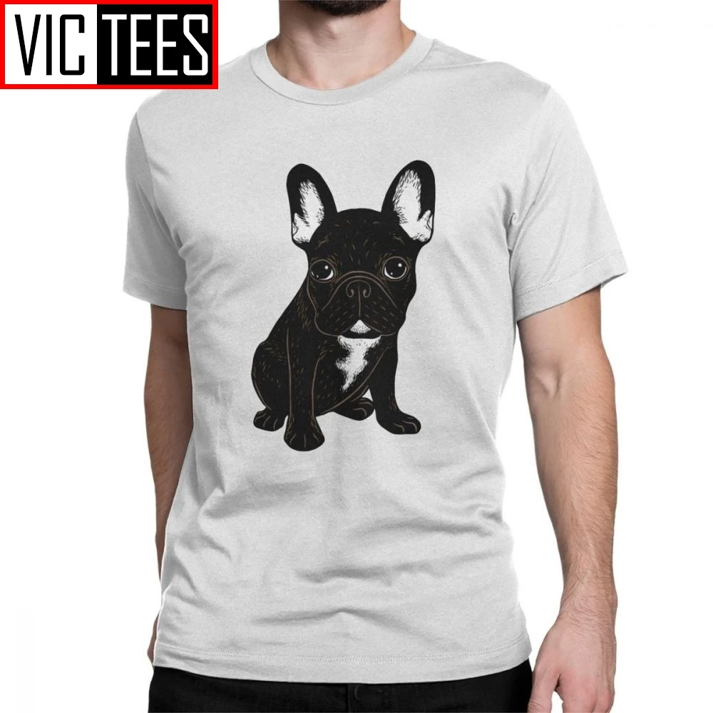 Men's Brindle French Bulldog Dog T-Shirt Men Vintage Cotton Tees T Shirts Gift Clothes