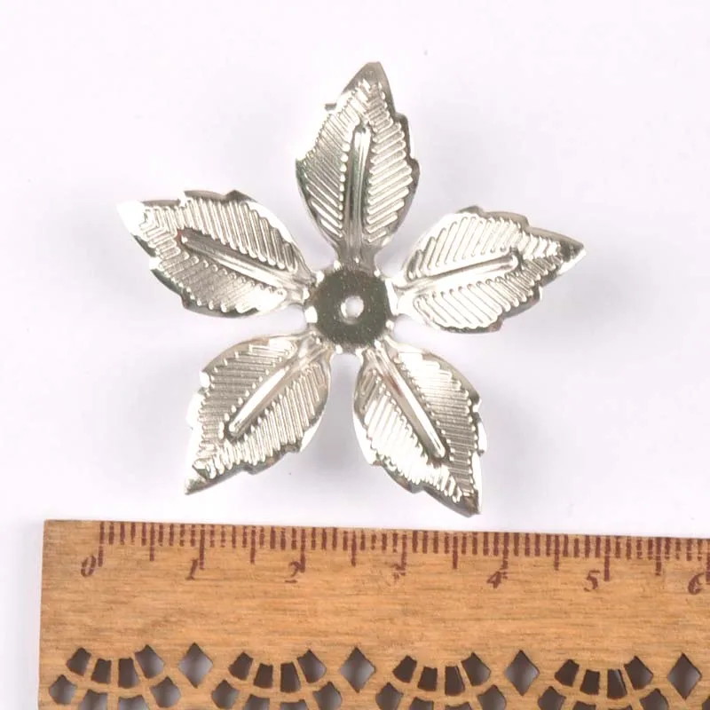 20Pcs Silver Flowers Metal Crafts Wraps Filigree Connectors Embellishments For Scrapbooking Home Decor Handicraft Gift Yk0762-10