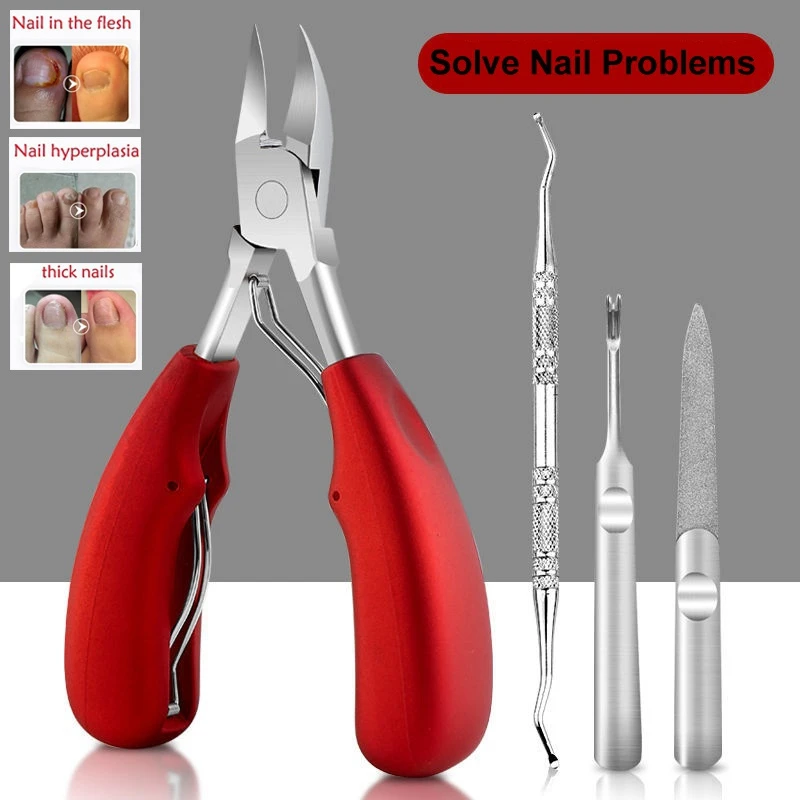 Toe Nail Clippers Nail Correction Thick Nails Ingrown Toenails Nippers Cutters Dead Skin Dirt Remover Pedicure Care Tool 2021