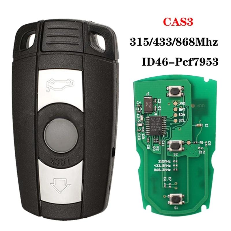 

2022 Новый 315/433/868 МГц carremote Control Key Замена для 1/3/5/7 серии CAS3 X5 X6 Z4