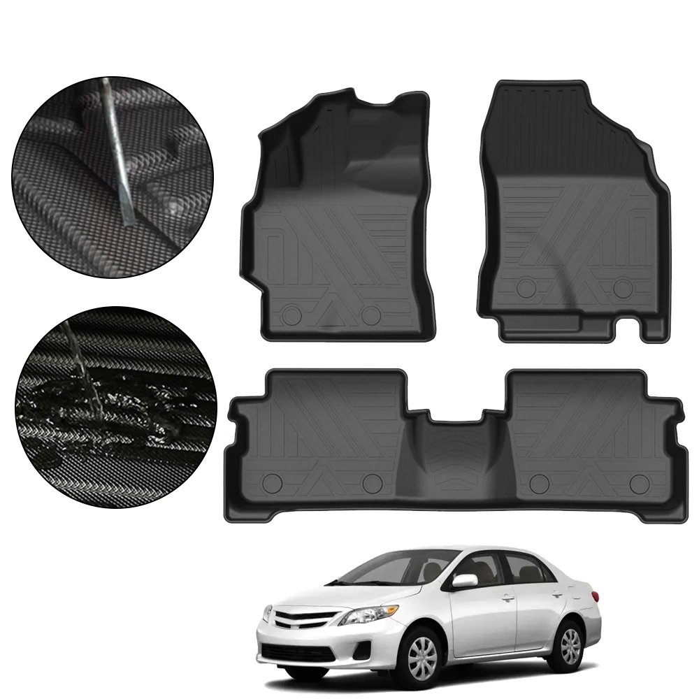 Fully Surround Foot Pad For Toyota Corolla 2009 2010 2011 2012 2013 Car Waterproof Non-Slip Rubber Floor Mat TPE Car Accessories