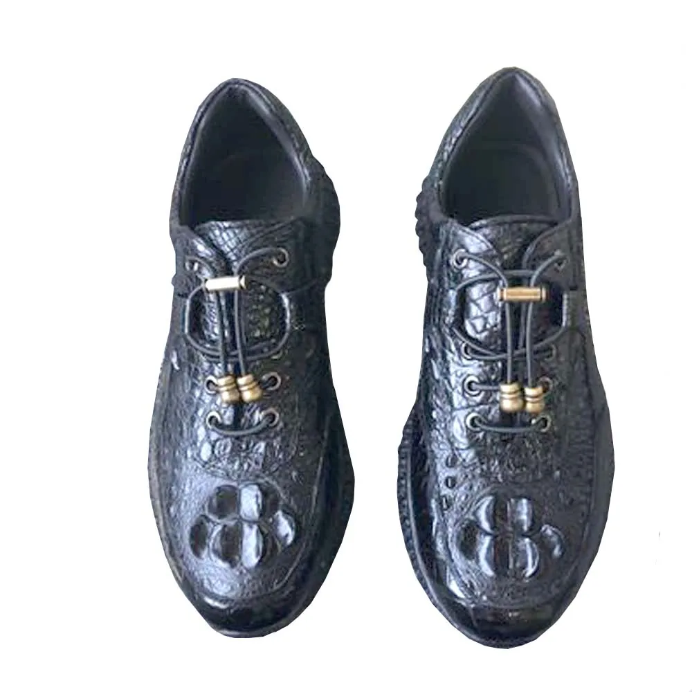 Ousidun sapatos masculinos sapatos de crocodilo negócios lazer casamento juventude personalidade rendas masculino couro de crocodilo sapatos