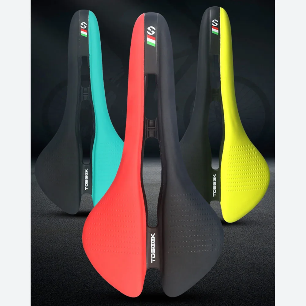 TOSEEK 7 Colors Ultralight Comfortable Breathable Mtb Saddle Hollow Ergonomic Design Cr-Mo Seat Rail Saddle Bicycle Saddle