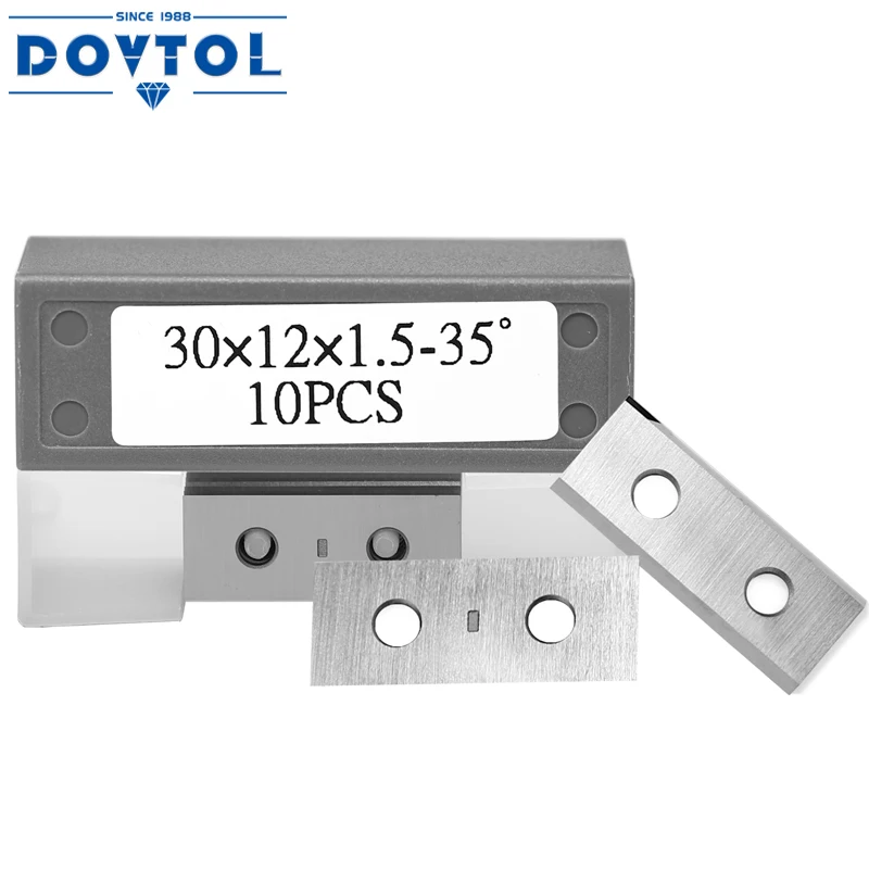 Square 30x12x1.5mm 1.18 inch Carbide Inserts Cutter Blades 2 Edges for Woodworking Groove Helical Planer