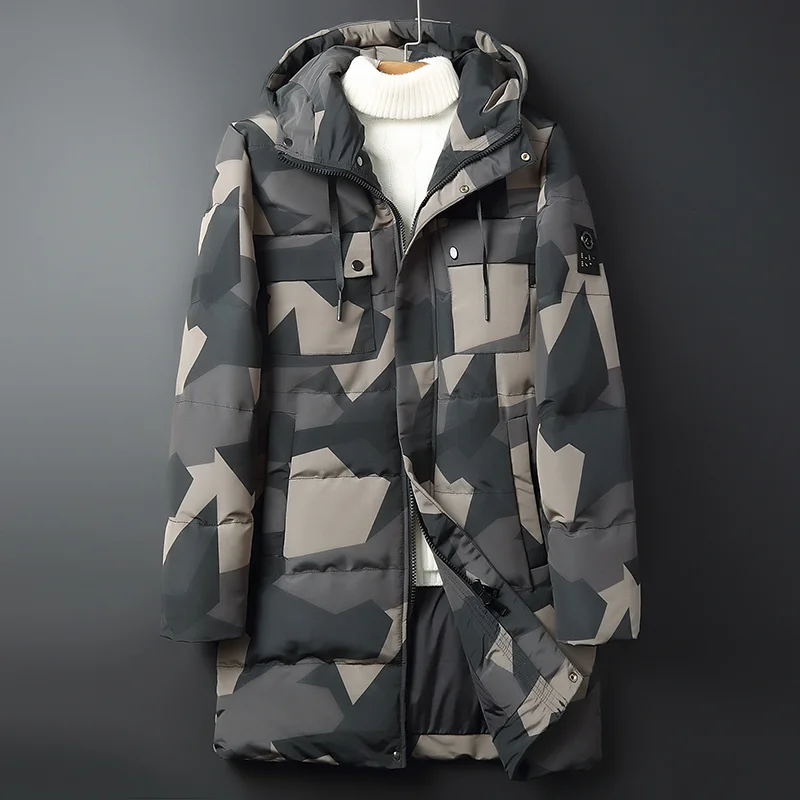 8XL Oversize Parkas Loose Mid-Length Cotton Jackets Camouflage Hooded Multi-Pockets Warm Coat Men Thickening Casual Overcoat