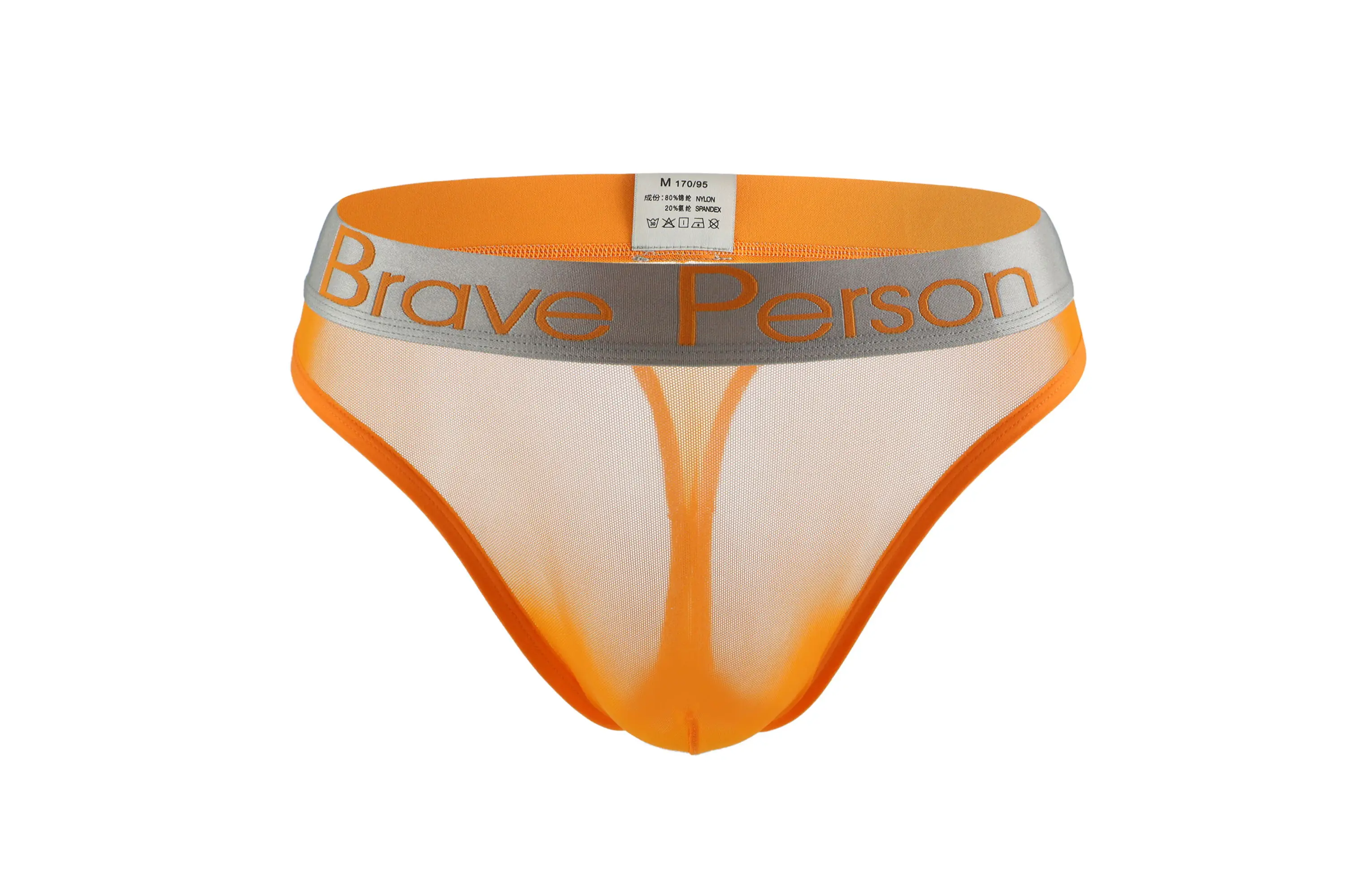 BRAVE PERSON-ropa interior Sexy para hombre, pantalones cortos de malla, bañadores de encaje, tangas, nueva marca