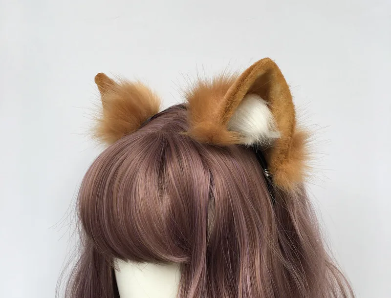 

Hand Made Work Cosplay Cat Fox Ears Hairhand Custom Made Anime Hair Hoop