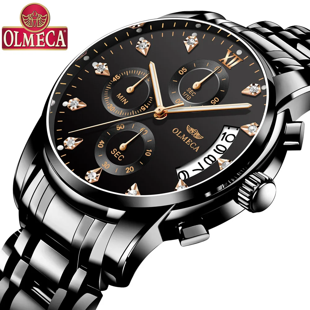 

OLMECA Fashion mens watches top brand luxury relogio masculino Watch men gift casual dress Male Quartz Wristwatches Date Clock