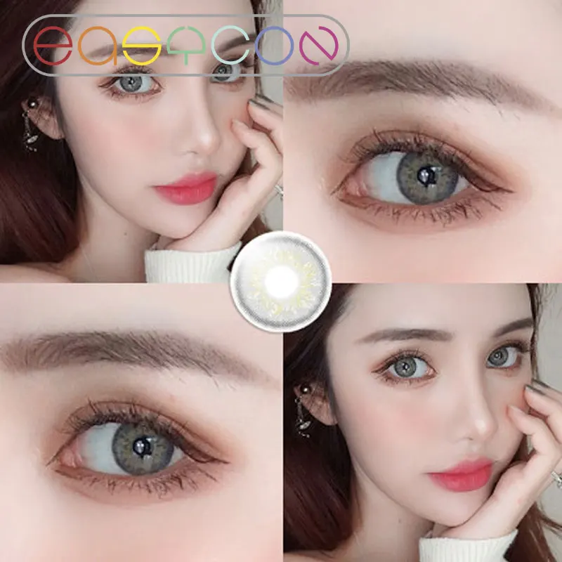 EASYCON soft Eyes Cat eye brown Colorful Contact Lens exclusive Cosplay Lenses Makeup beautiful world Russian girl 2pcs/pair