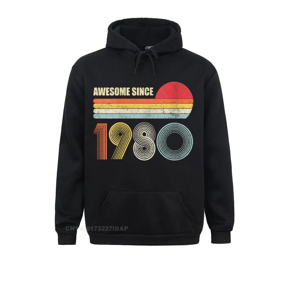 Womens Awesome Since 1980 40th Birthday 40 Years Old O-Neck CasualClassic Hoodies ostern Day Clothes Mens Sweatshirts