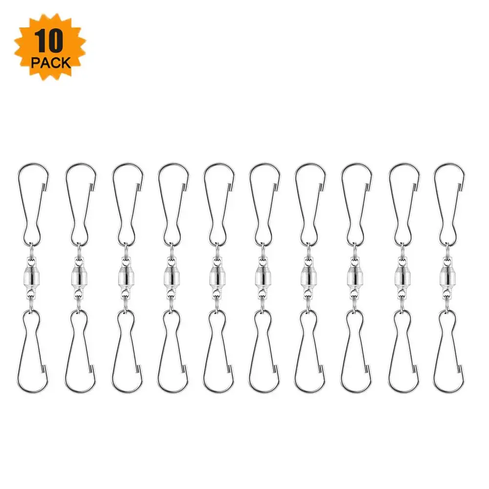 10PCS Wirbel Dual Clip Spinning Swivel Hängen Haken Für Hängen Windsack Wind Spinner Vogel Feeder Familie Festival Dekoration