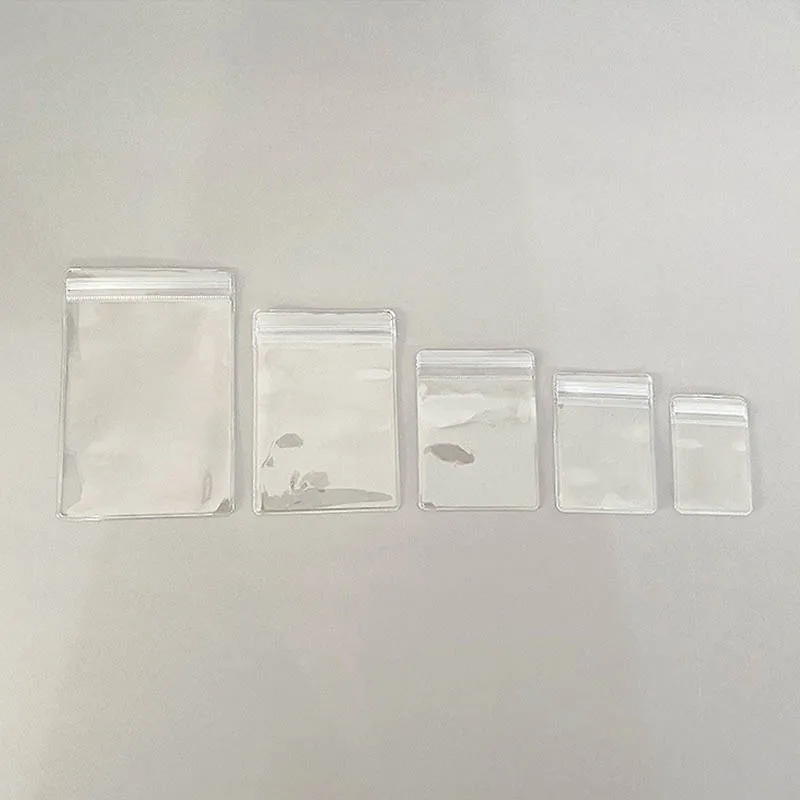 

200pcs Transparent PVC Jewelry Pouches Bags Clear Anti-Oxidation Zip Lock Earring Pendant Necklace Bracelet Storage Holder