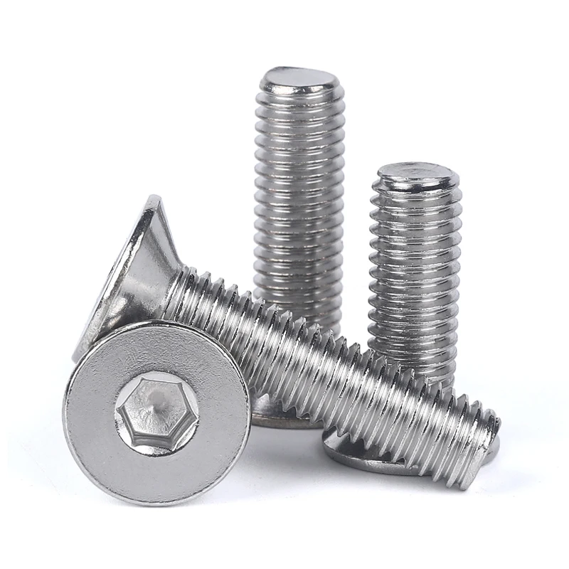 10/50pc M2 M2.5 M3 M4 M5 M6 M8 304 A2 Stainless Steel GB70.3 Hexagon Hex Socket Head Flat Countersunk Allen Bolt Screw L=3-100mm