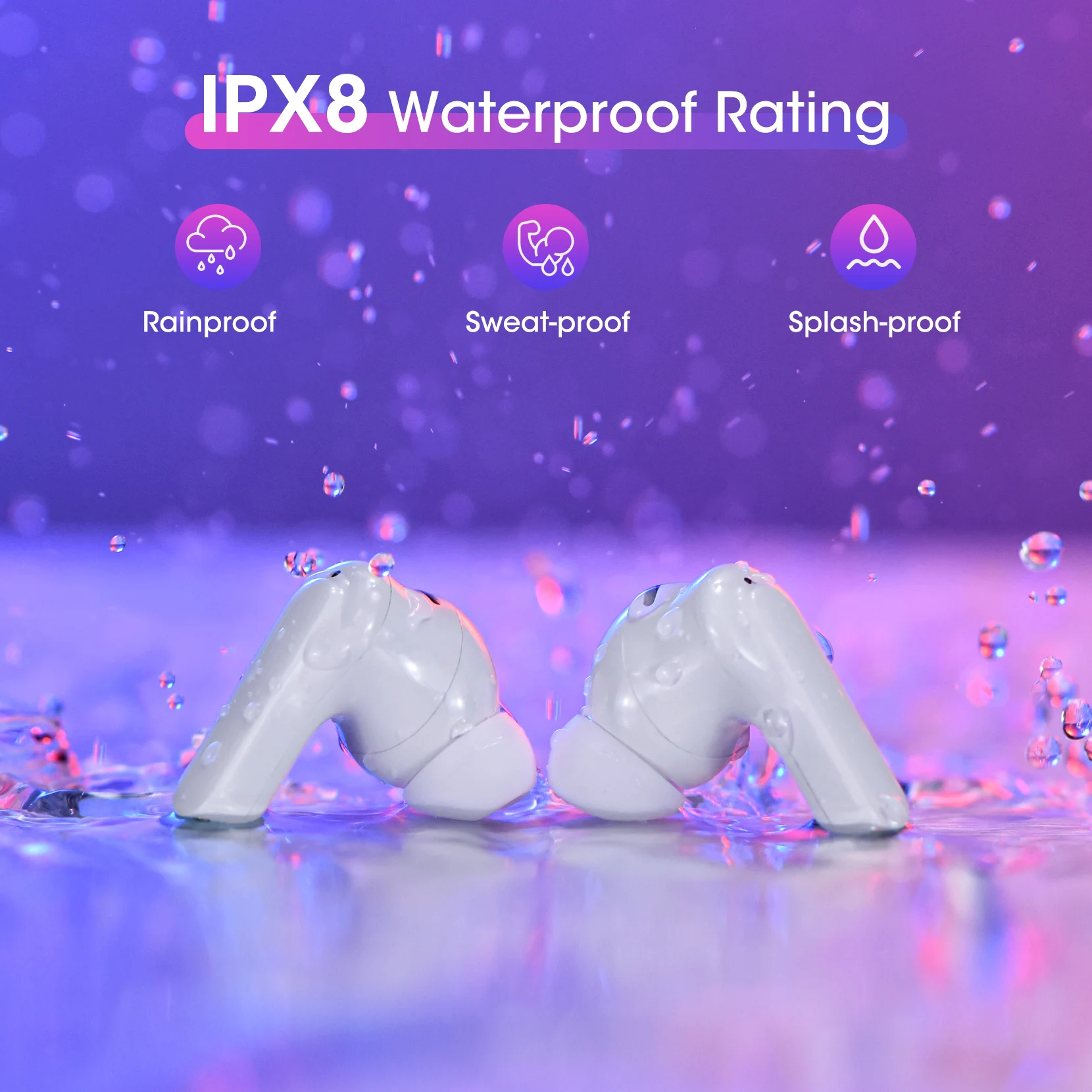 Mpow Mpods سماعات بلوتوث 5.0 لاسلكية IPX8 مقاوم للماء إلغاء الضوضاء سماعات مع 4 هيئة التصنيع العسكري و 35hours تشغيل آيفون 12