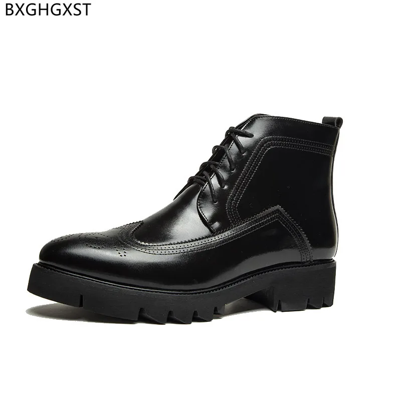 Ankle Boots for Men Male Platform Motorcycle Boots Men Casual Shoes Leather Boots for Man 2024 Luxury Designer Shoes Men Zapatos