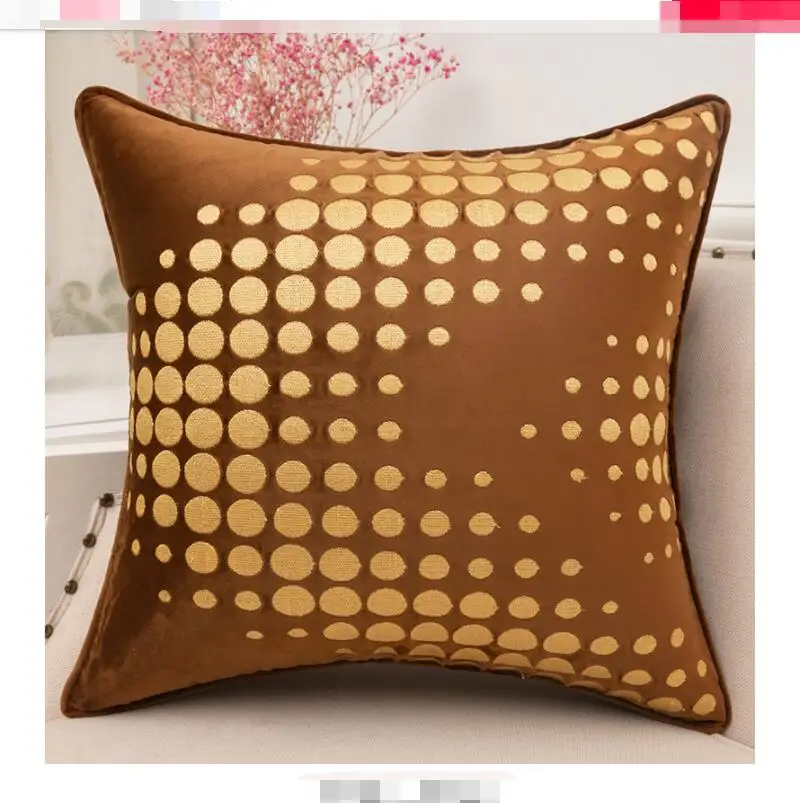 

Velvet High grade Pillow Cover Home Decorate Pillow Case Office Sofa Cushion Cover gold geometry