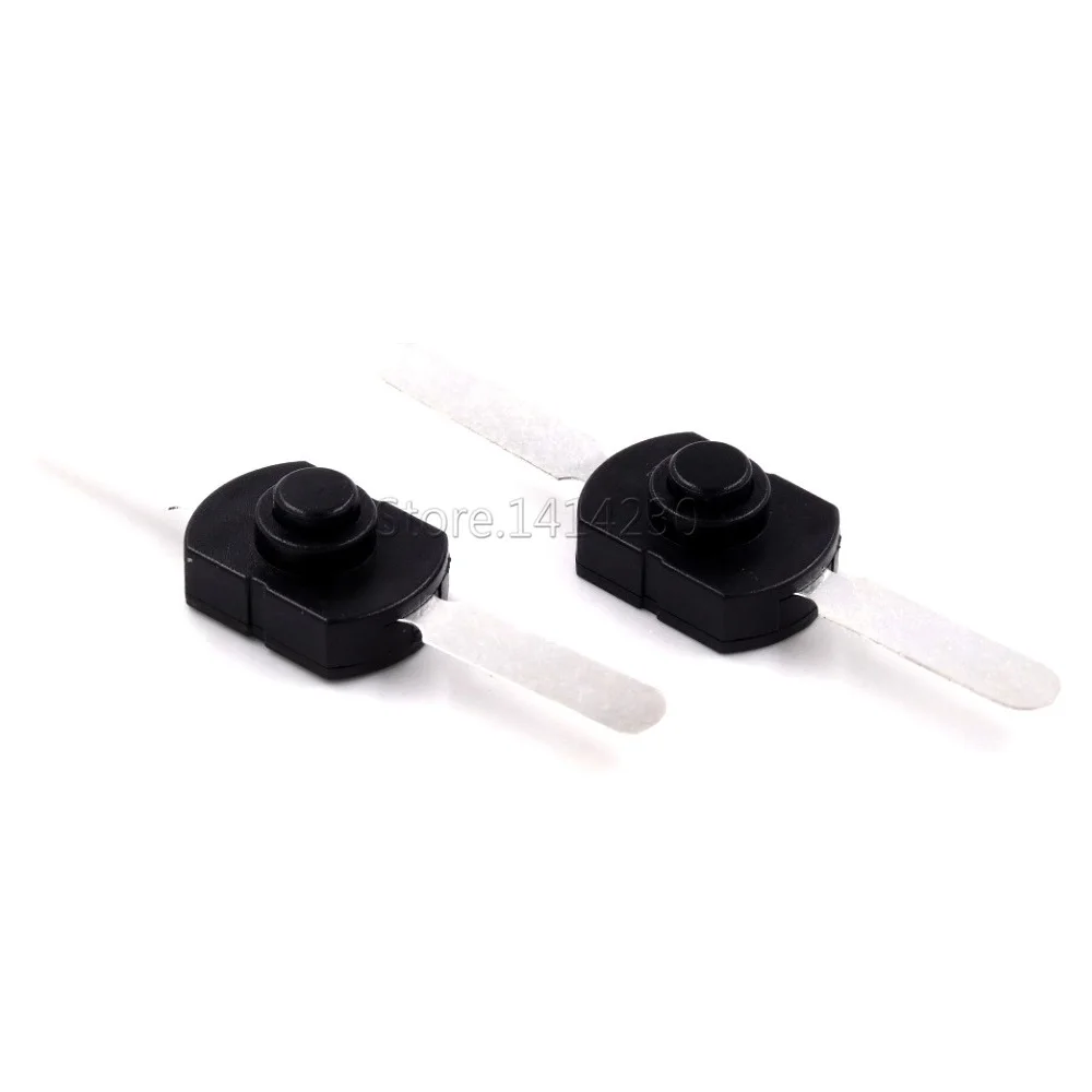 10PCS 1712-CC ON OFF Black Flashlight Control Switch 2 pins Table Light Longer Feet Parallel Central Button 17*12mm