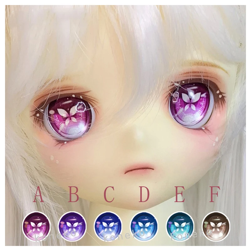 

Doll eyes with metallic effect bjd eyeballs flat eyes for 1/8 1/6 1/4 1/3 BJD doll accessories 10mm-16mm-24mm 8 sizes