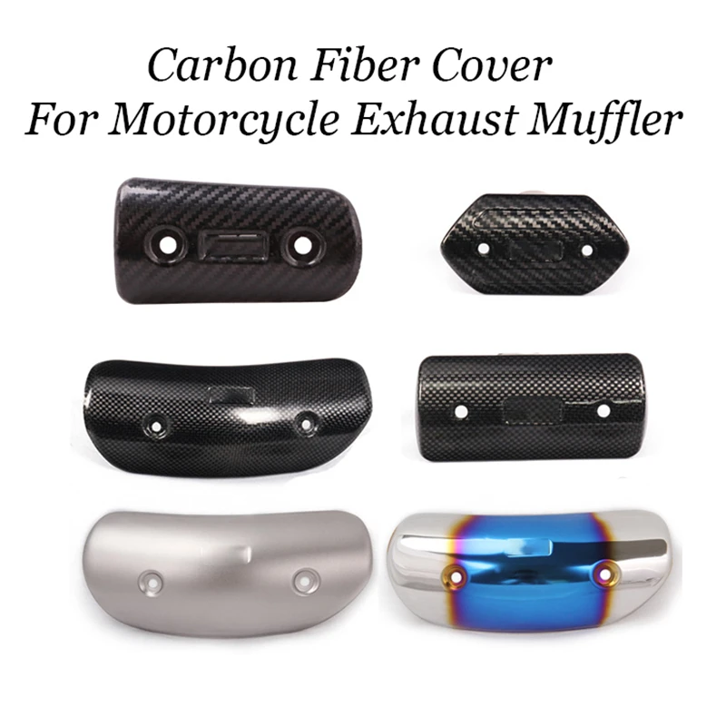 Motorcycle Exhaust Muffler Carbon Fiber Protector Escape Heat Shield Cover Guard Anti-scalding Cover For Z900 Pit Bike Vintage