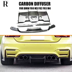 PSM Style Carbon Fiber Rear Bumper Diffuser for BMW F80 M3 Sedan F82 Coupe & F83 Convertible M4 12-19