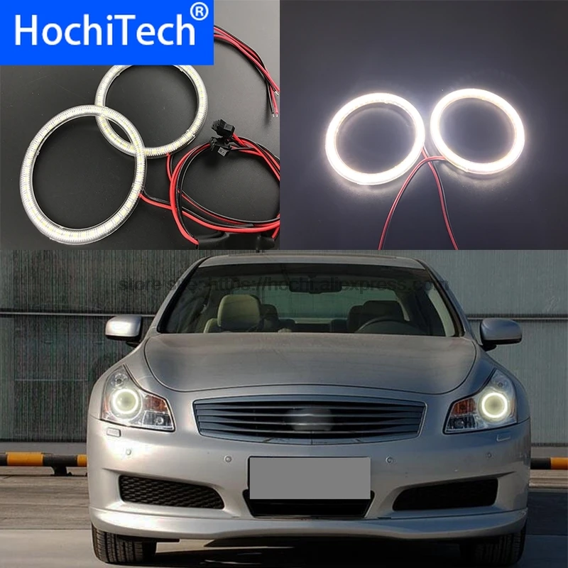 

HochiTech ультра яркий SMD белый фотоэлемент, кольцо с ангельскими глазками, дневные строки, дневные ходовые огни для nissan Infiniti G35 2006 2007 2008
