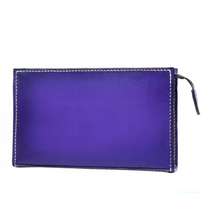 Handmade Women  Vegetable Tanned Leather Bag Money Holder Clutch Purse Clutches Cow Lerther Envelope