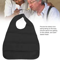 Baberos impermeables para adultos, delantal suave, ropa larga, Protector, babero de alimentación para cena de ancianos, necesidades diarias, usable, negro