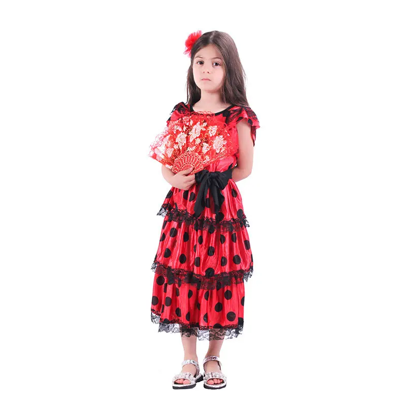 

Children Summer Clothes Girl Spanish National Red Dress Baby Girls Clothes Dress