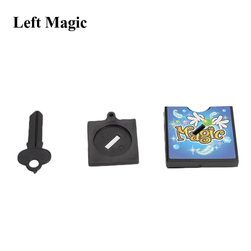 Key Thru Coin Box Magic Tricks Key Thru Close Up Street Magic Props  For Children Gift Illusion Gimmicks  Mentalism