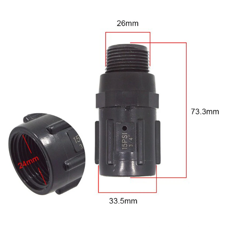 Reguladores de presión de rosca de manguera 15PSI-45PSI 3/4 "FHT x MHT con reduce la presión de agua entrante para sistema de goteo de jardín