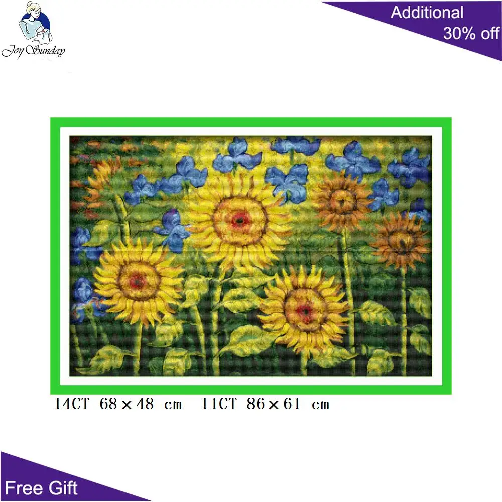 

Your Gift Sunflower Cross Stitch F524 Counted and Stamped Home Decor Oil Painting Sunflowers Garden Embroidery Cross Stitch Kits